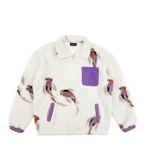 Taylor Swift Koi Fish Quarter Zip Fleece Sherpa Pullover Size Large